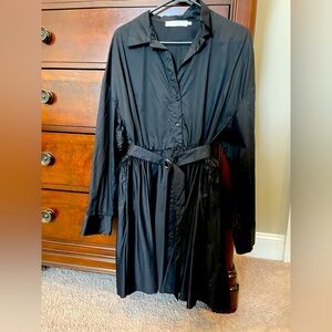 Astr Gray Long Sleeve Shirt Dress